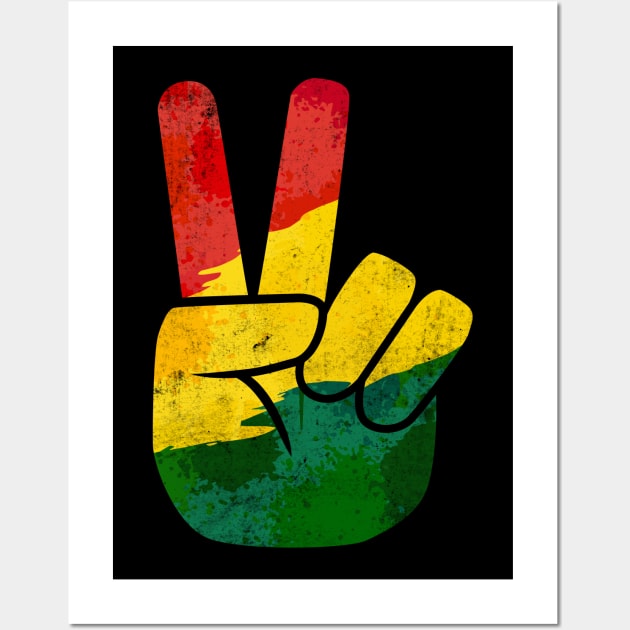 Peace Hand Sign Juneteenth Freedom Day Black Pride Wall Art by HCMGift